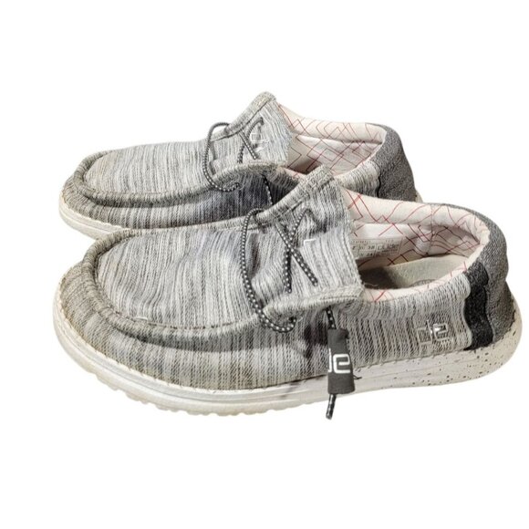 Hey Dude Other - Hey Dude Shoes Wally Sox Men's 5 Womens 7 Casual Moc Sneakers Grey Canvas Flats